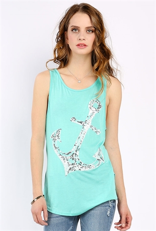 Anchor Spangle Graphic Top