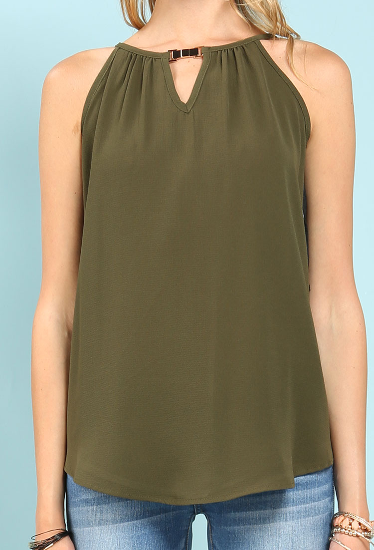 Front Cut-Out Detail Dressy Cami Top