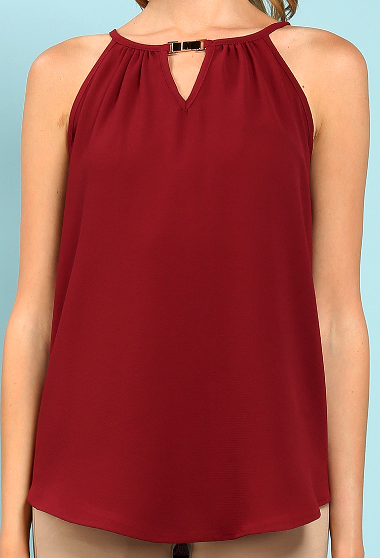 Front Cut-Out Detail Dressy Cami Top