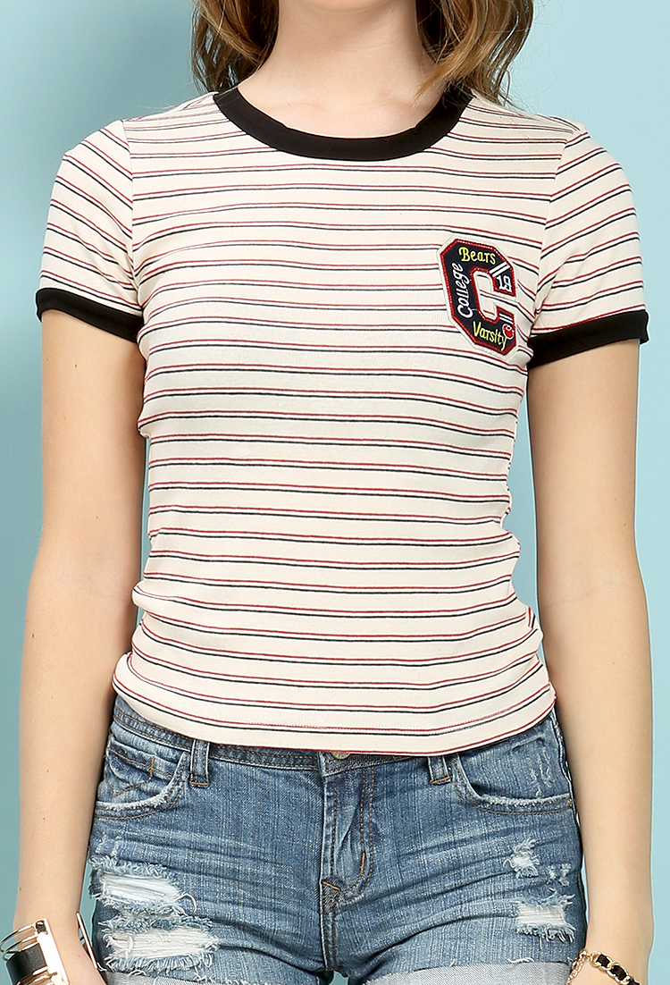 C Patched Stripe Top