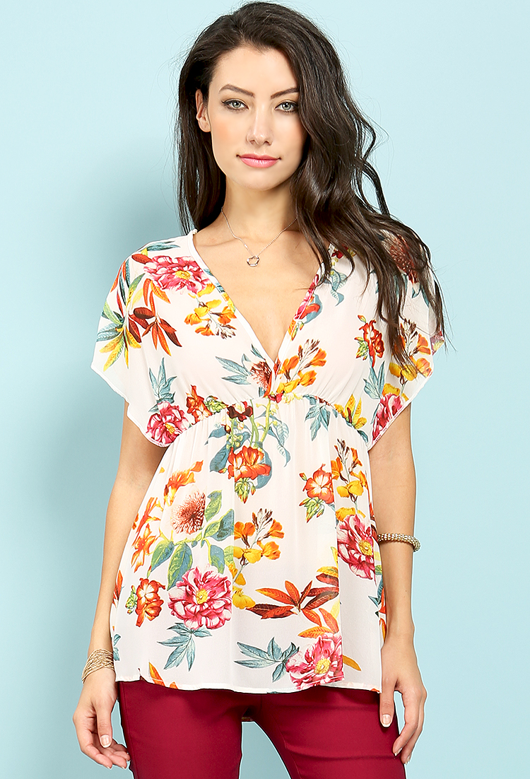 Floral Patterned Tunic Top