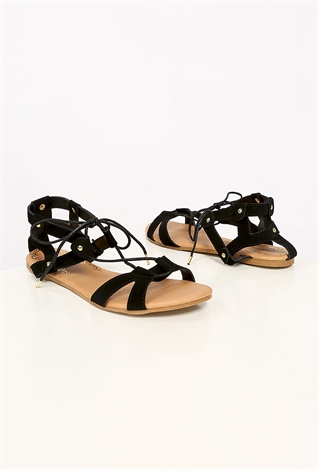 Faux Leather Strappy Sandals