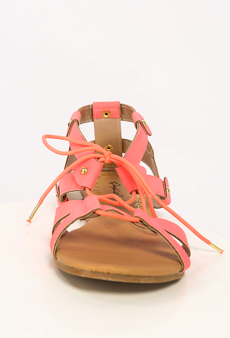 Faux Leather Strappy Sandals
