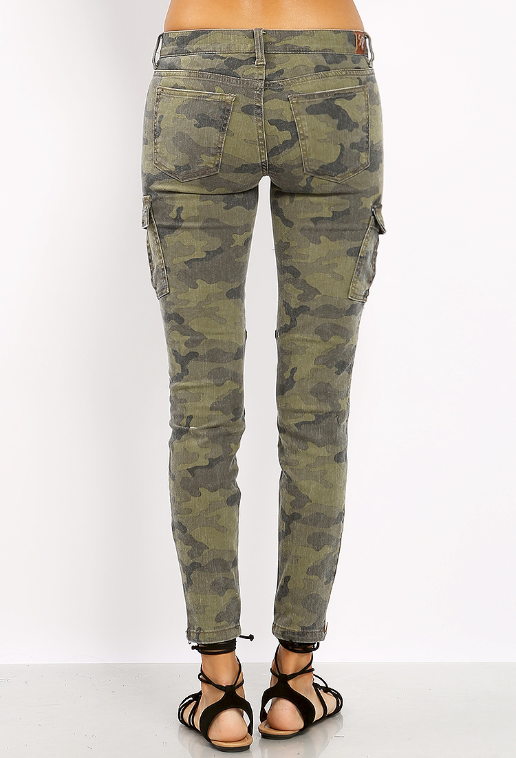Pocket Military Cargo Skinny Jeans